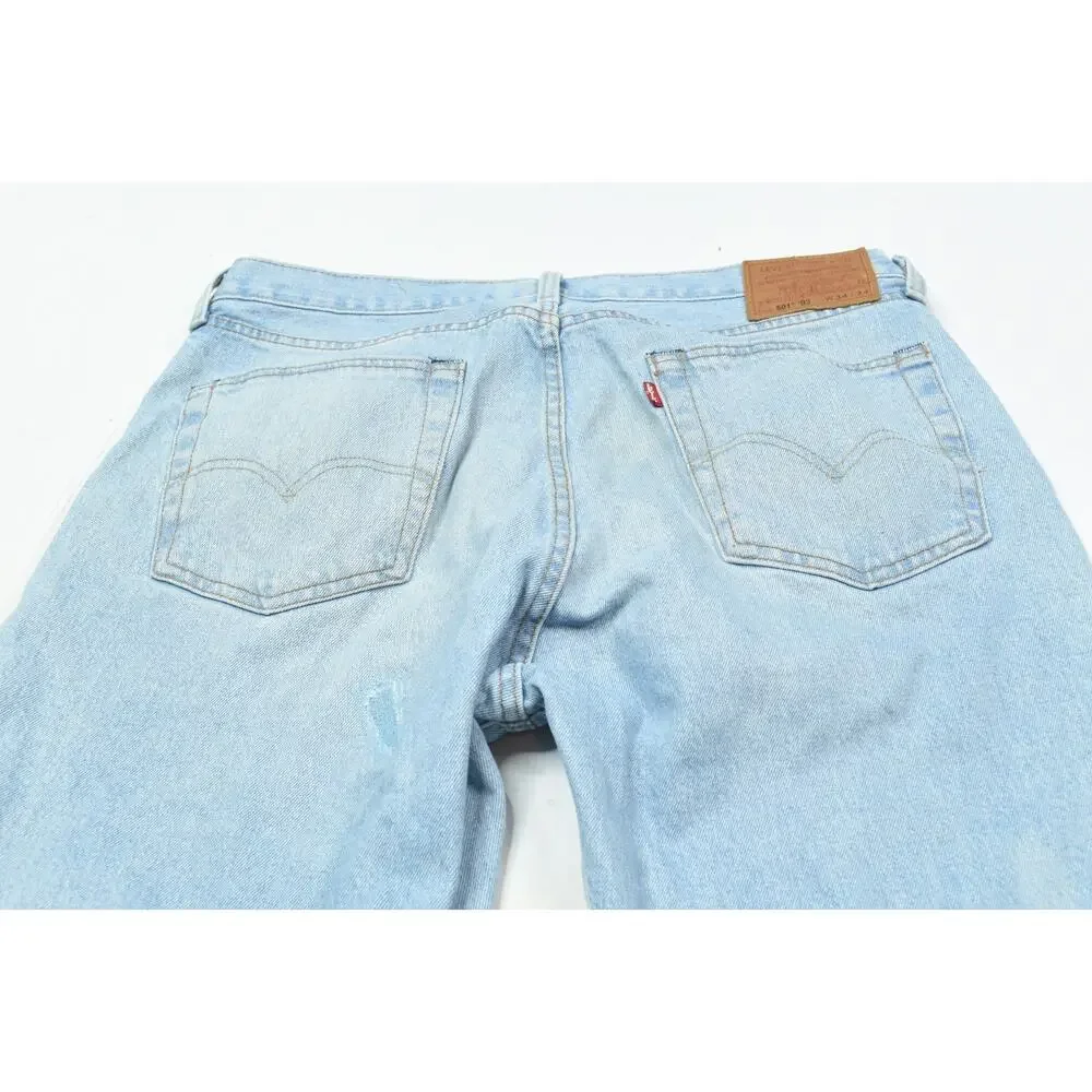Levis Premium 501 '93 Jeans Mens 34x34 Blue Straight Original Fit Button-Fly